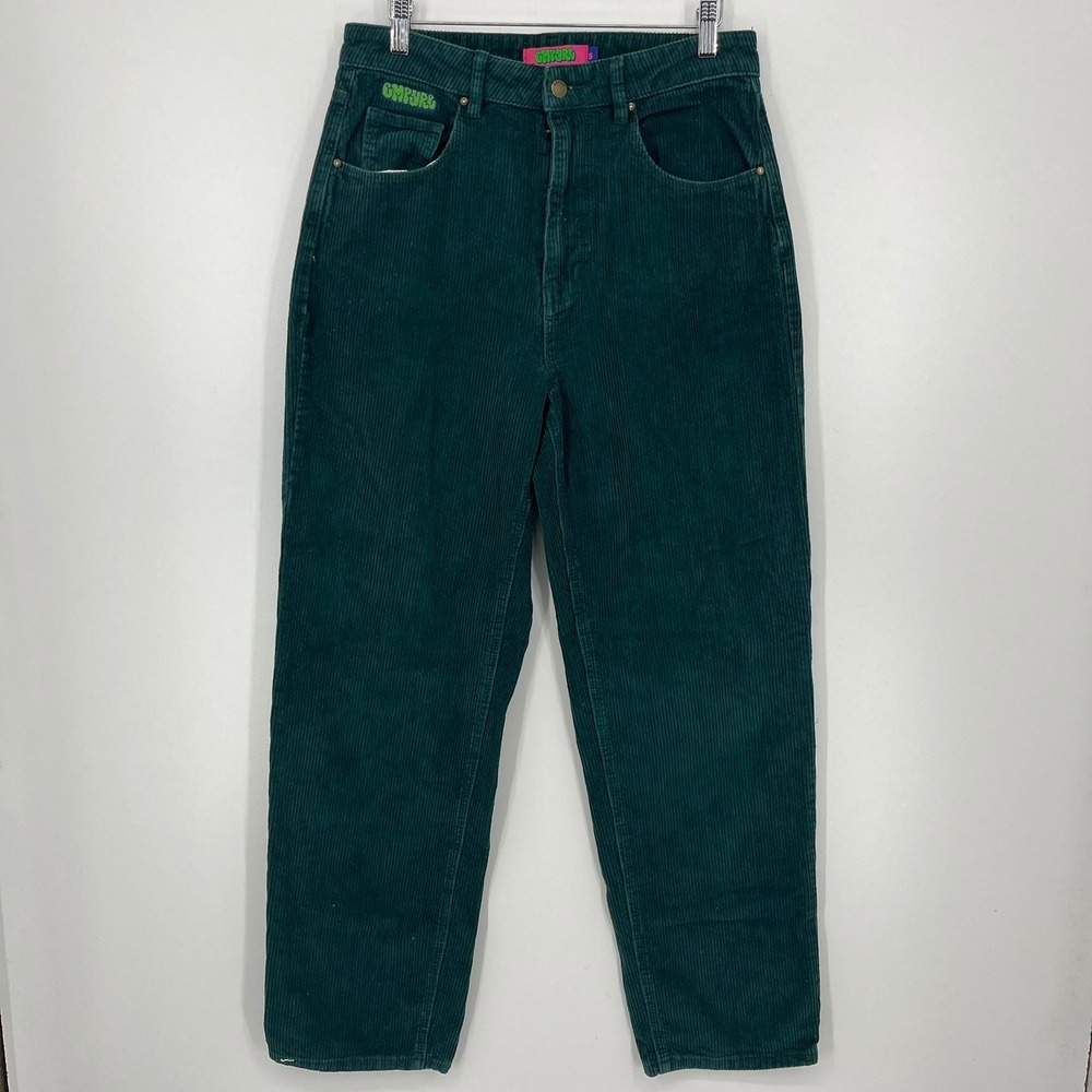 Empyre Tori Corduroy Pants Mens S Forest Green Straight Leg Distressed Skate